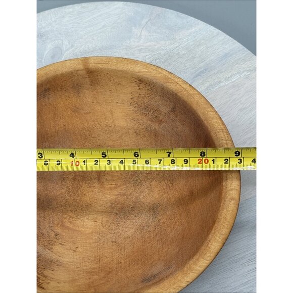 Munising Wooden Dough Bowl 8.25"x8.75" Round Primitive Farmhouse Vintage Signed - Picture 8 of 9
